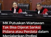 DPW PW FRIC SUMSEL APRESIASI MAHKAMAH KONSTITUSI BERIKAN PUTUSAN, KARYA TULIS JURNALISTIK TIDAK BISA LANGSUNG DIPIDANA ATAUPUN DIGUGAT SECARA PERDATA